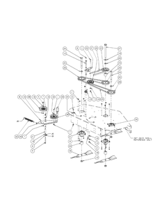 Fabricated Deck Spindle Assembly 48-Inch Diagram and Parts List for RECON48 53AH8ST3050-23HP Cub Cadet Lawn Tractor